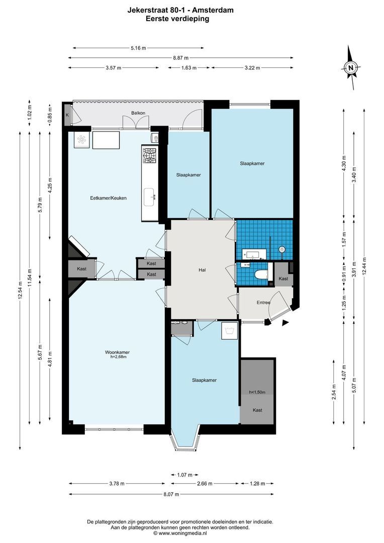 Jekerstraat 80 1, Amsterdam plattegrond-0
