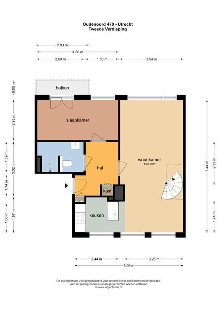 Oudenoord 470, Utrecht plattegrond-0