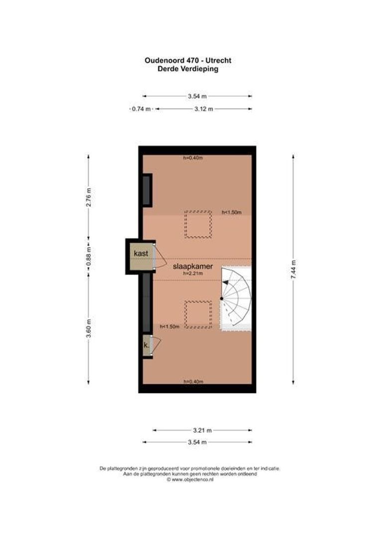 Oudenoord 470, Utrecht plattegrond-2