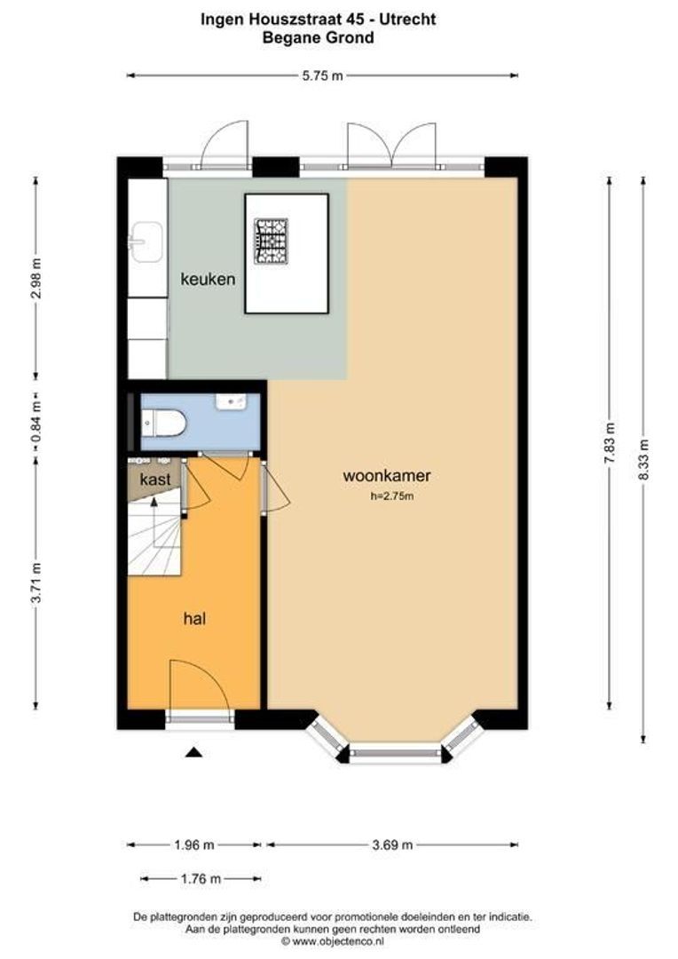 Ingen Houszstraat 45, Utrecht plattegrond-0