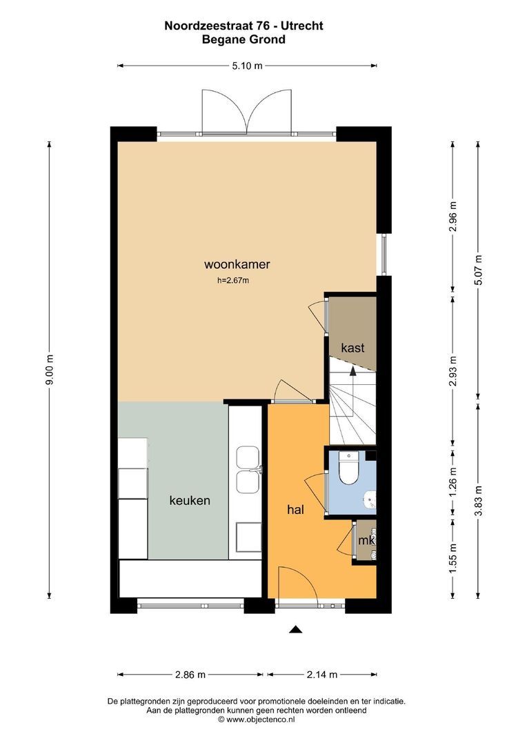 Noordzeestraat 76, Utrecht plattegrond-0