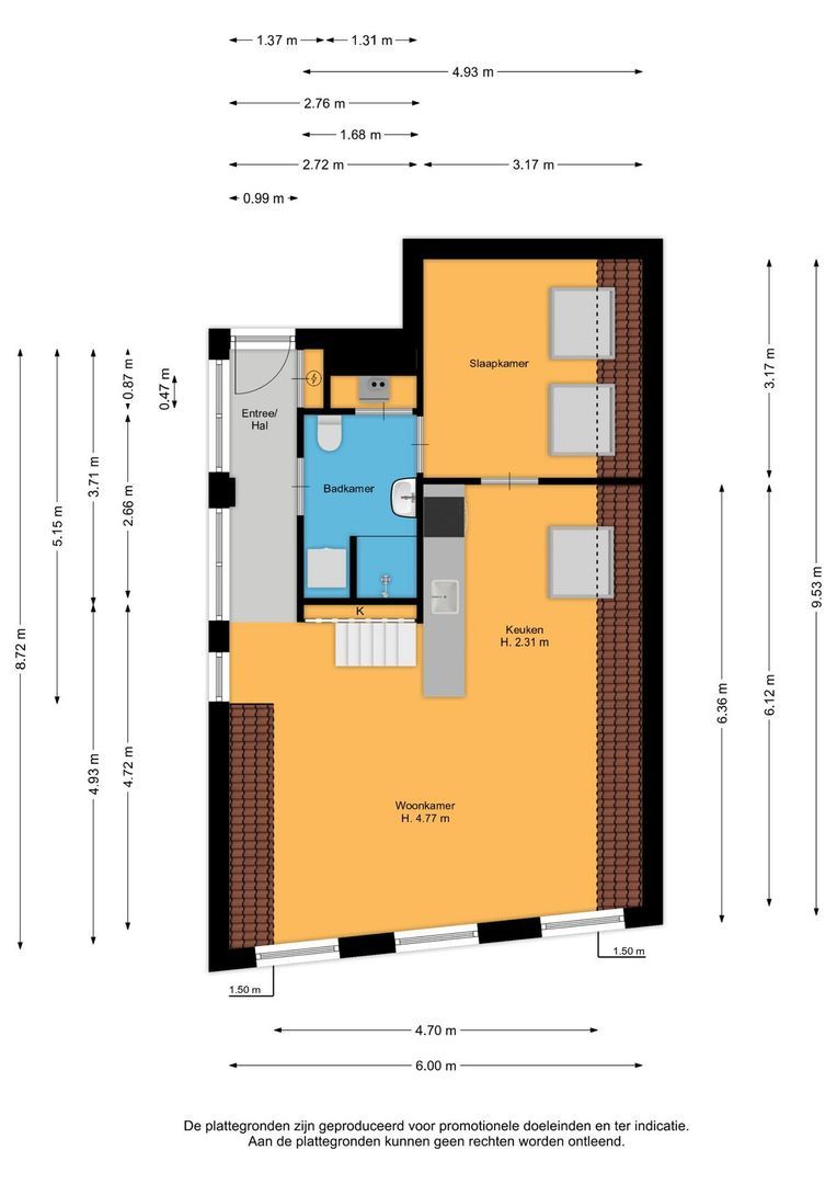 Oudegracht 5 E, Utrecht plattegrond-2