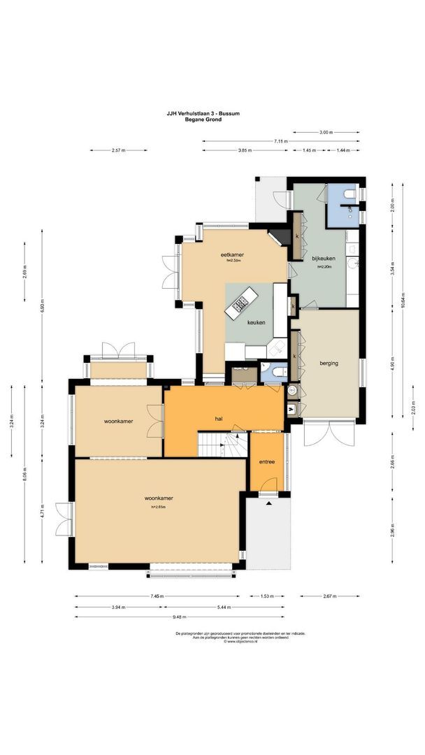 J.J.H. Verhulstlaan 3, Bussum plattegrond-0