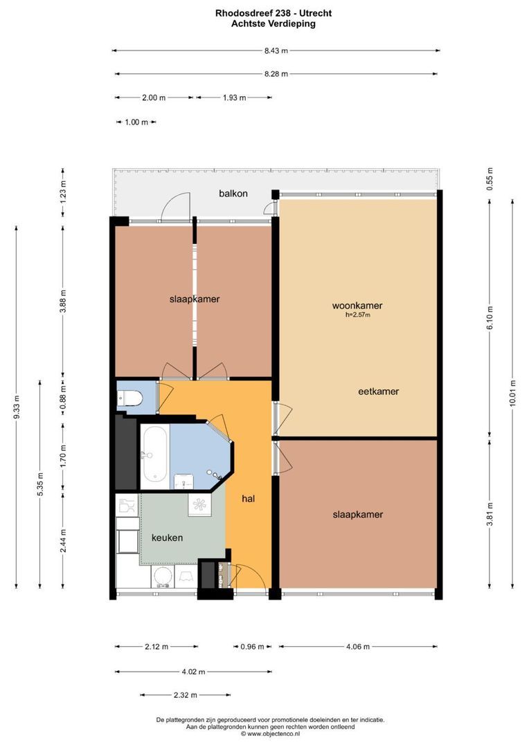Rhodosdreef 238, Utrecht plattegrond-0
