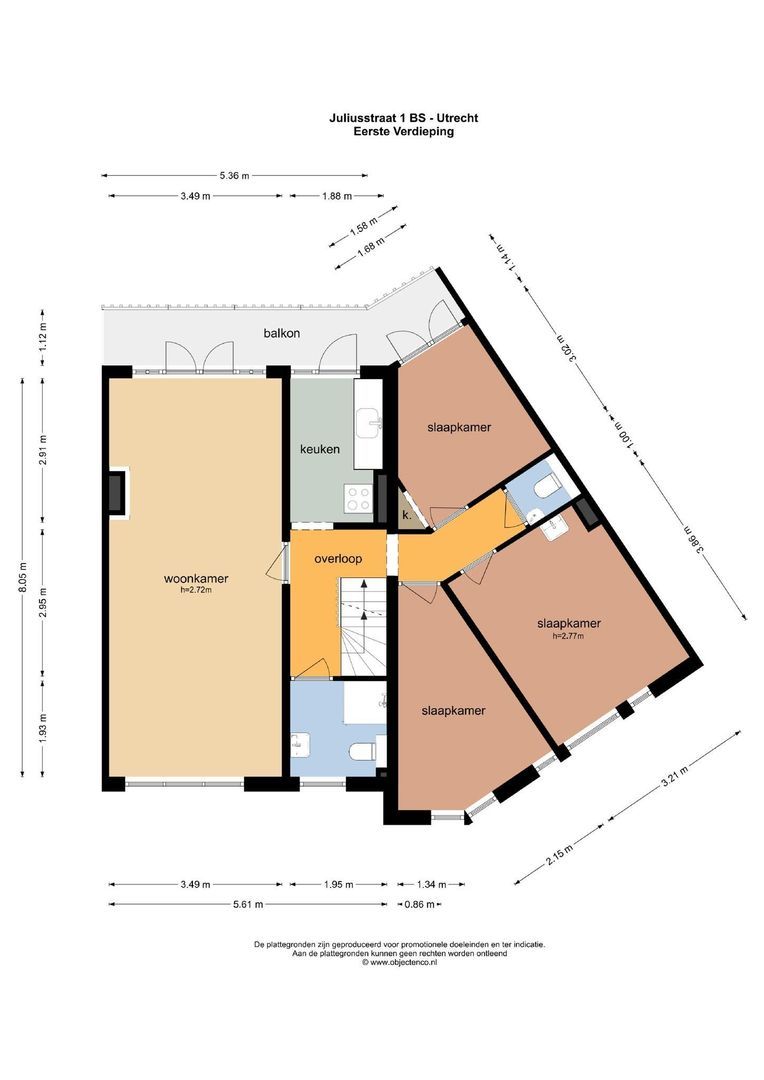 Juliusstraat 1 BS, Utrecht plattegrond-1