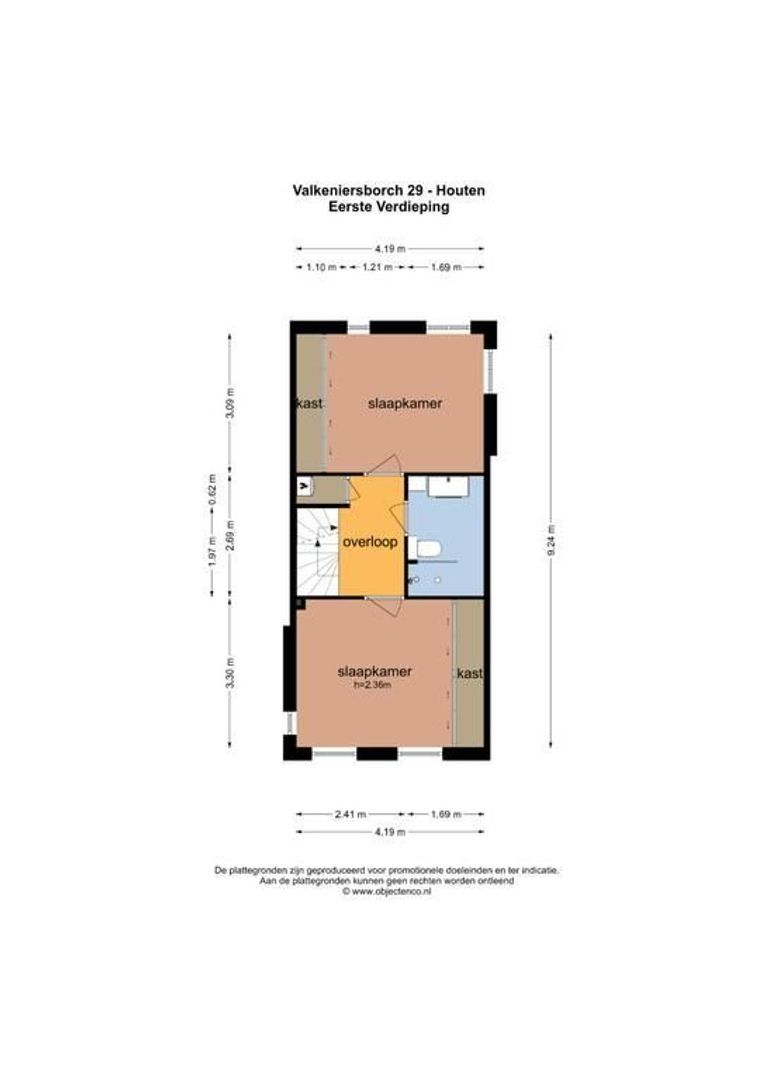 Valkeniersborch 29, Houten plattegrond-3