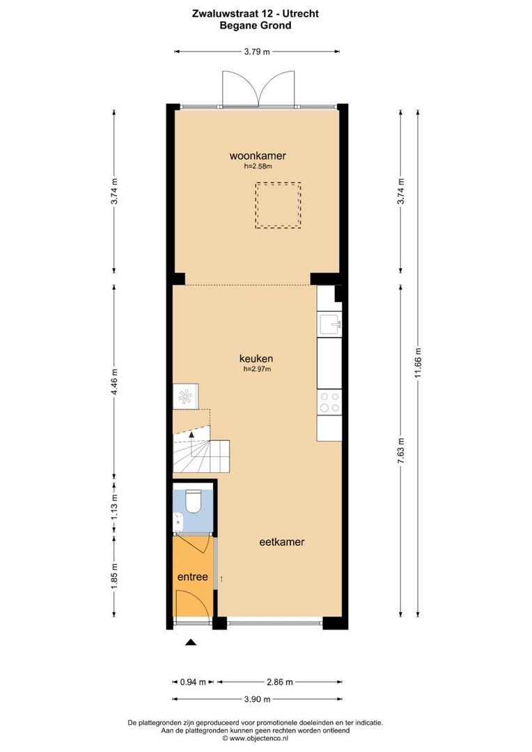 Zwaluwstraat 12, Utrecht plattegrond-2