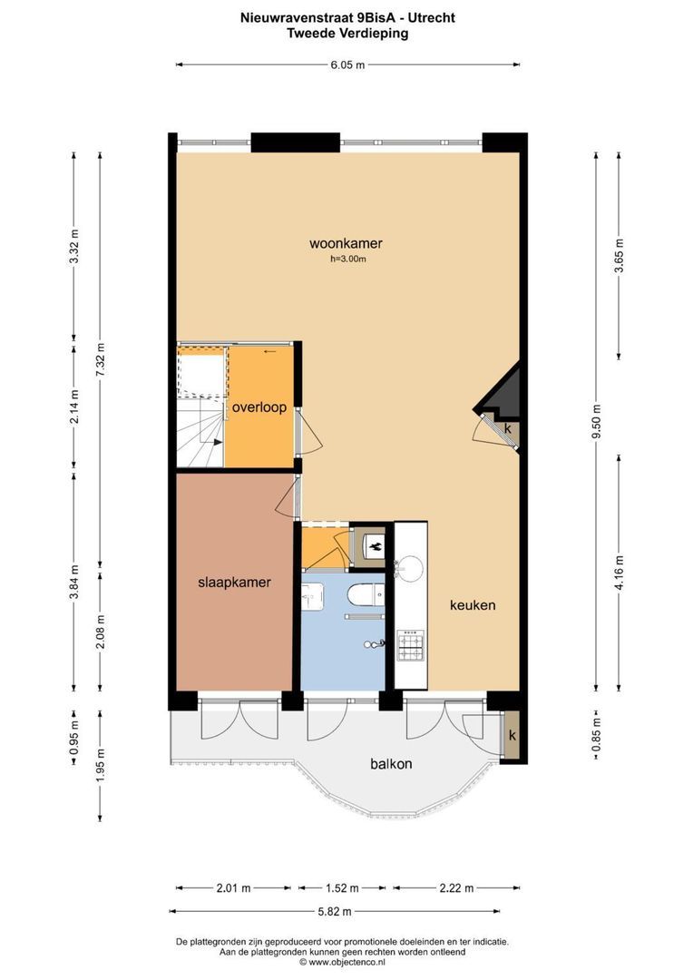 Nieuwravenstraat 9 BSA, Utrecht plattegrond-0