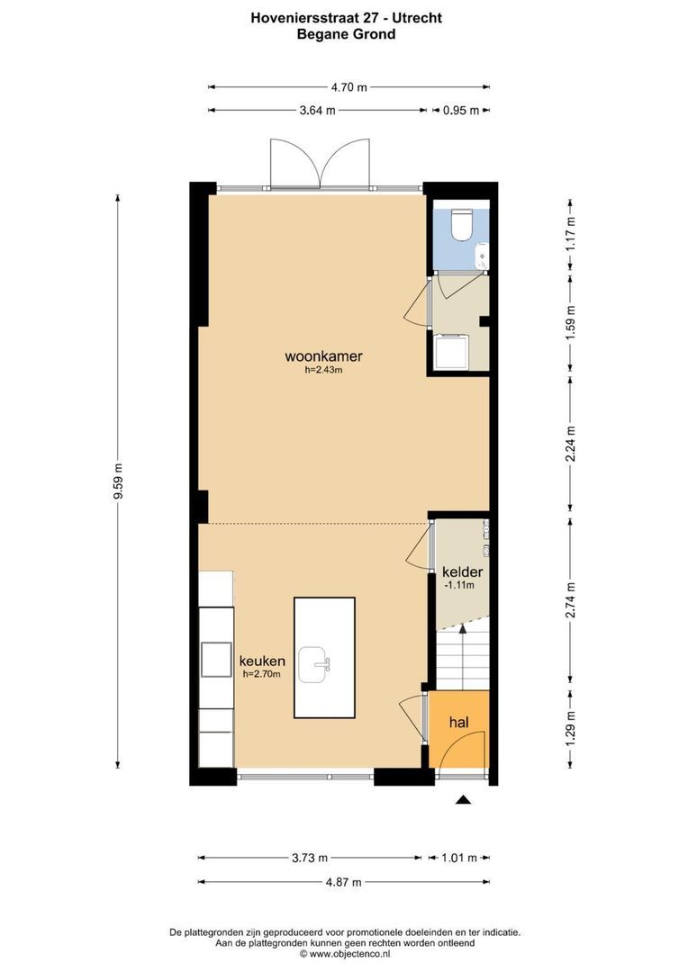 Hoveniersstraat 27, Utrecht plattegrond-1