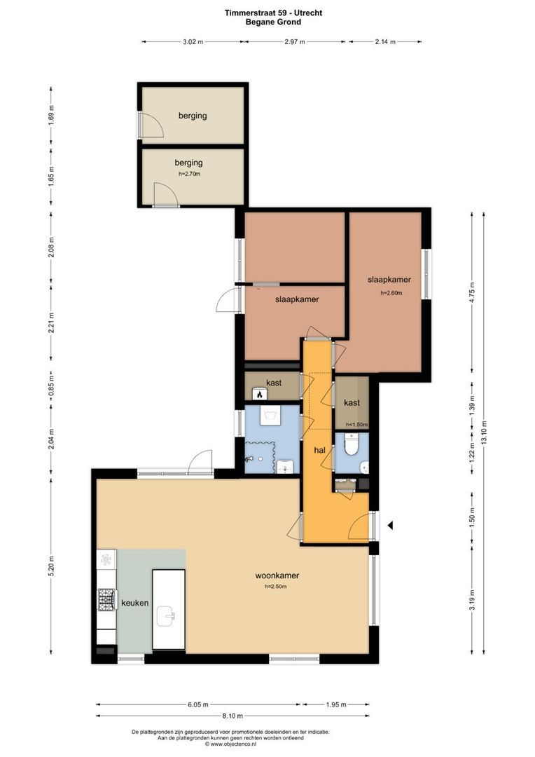 Timmerstraat 59, Utrecht plattegrond-1