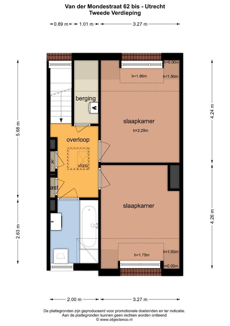 Van der Mondestraat 62 BS, Utrecht plattegrond-3
