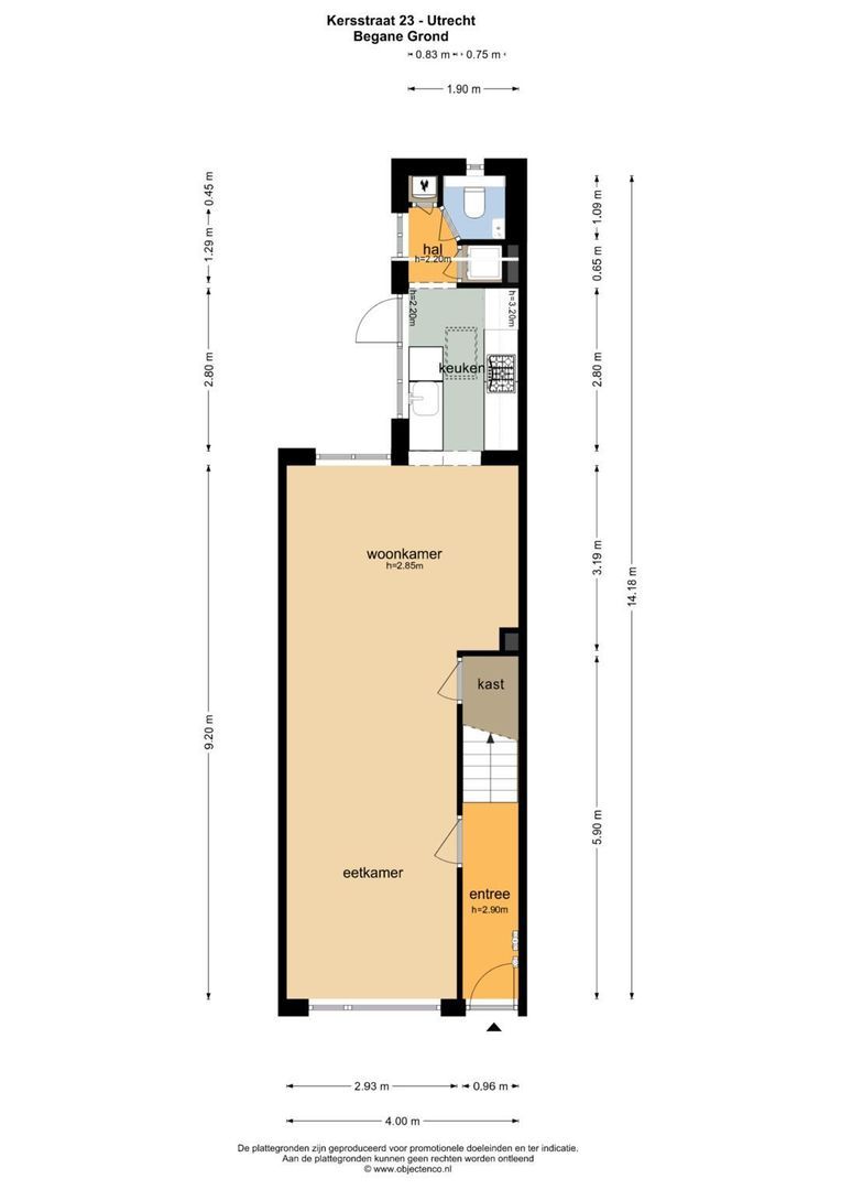 Kersstraat 23, Utrecht plattegrond-1