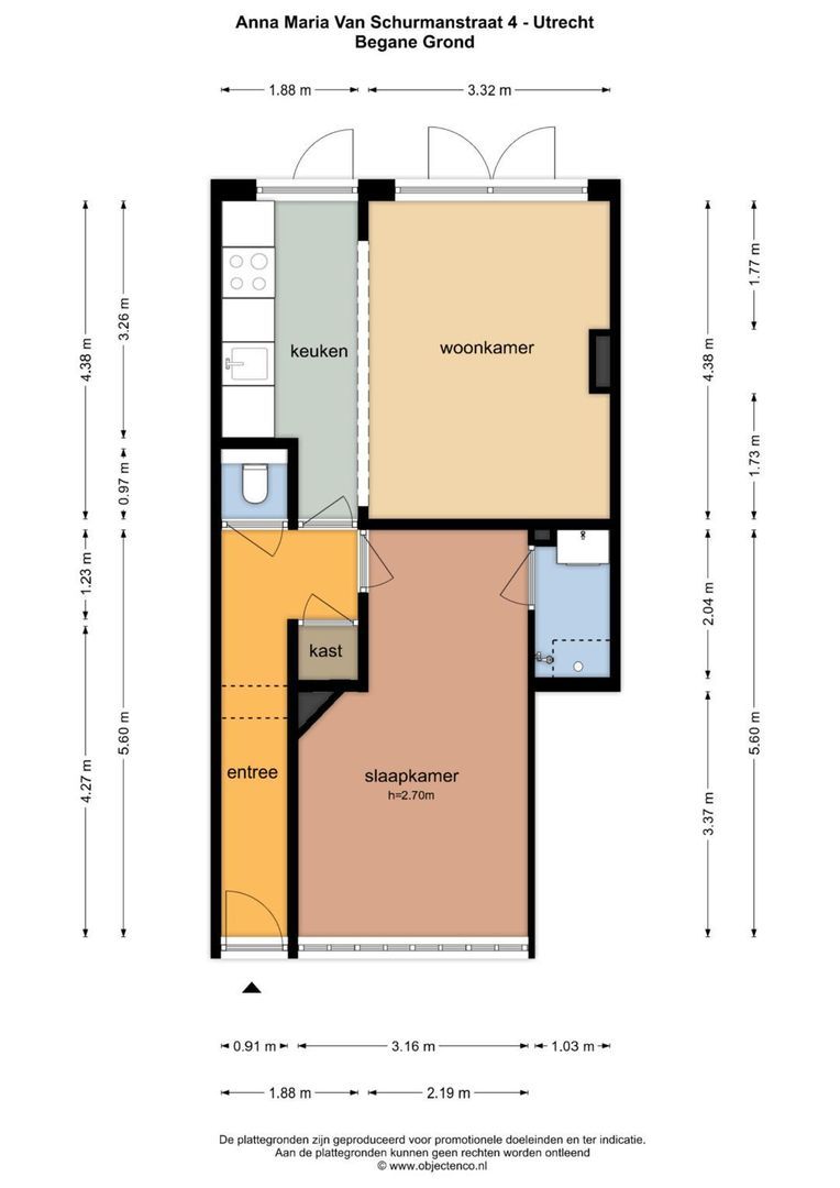 Anna Maria van Schurmanstraat 4, Utrecht plattegrond-1