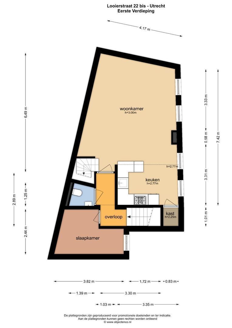 Looierstraat 22 BS, Utrecht plattegrond-0