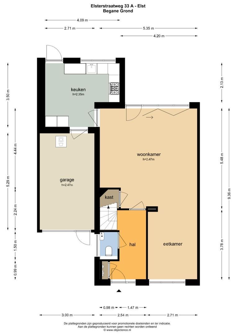 Elsterstraatweg 33 A, Elst Ut plattegrond-1