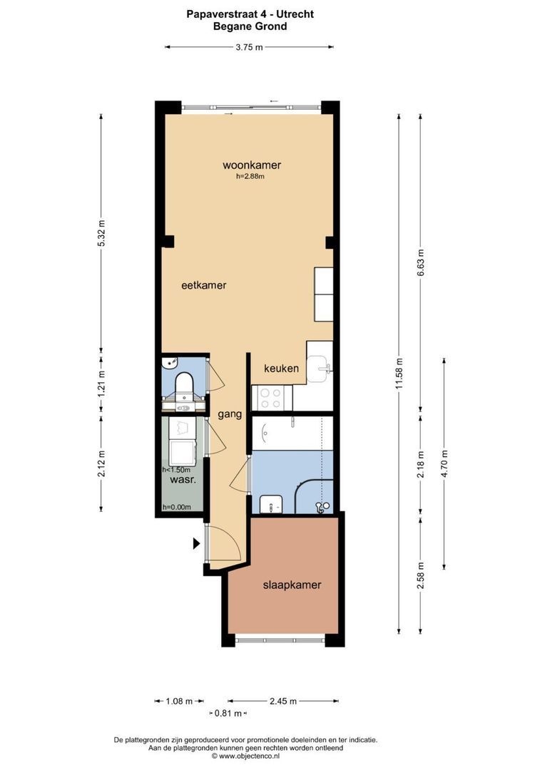 Papaverstraat 4, Utrecht plattegrond-1
