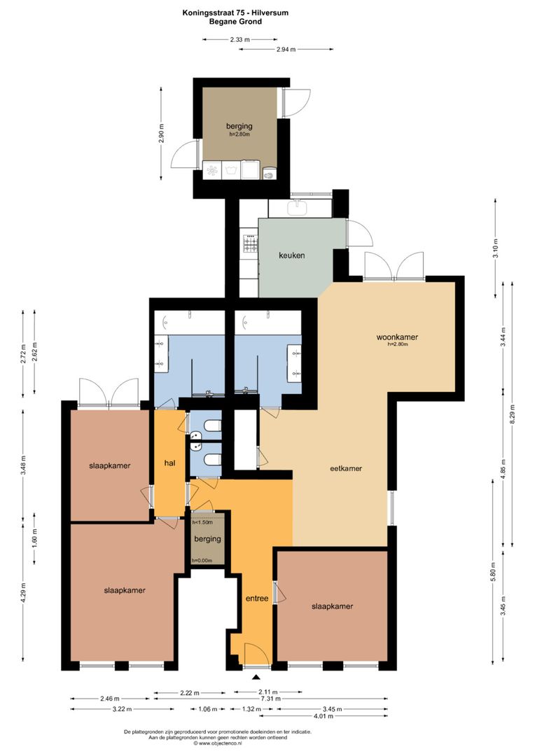Koningsstraat 75, Hilversum plattegrond-1