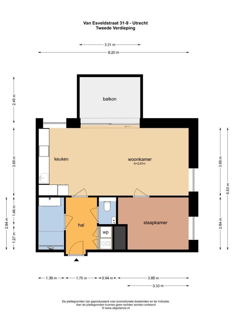 Van Esveldstraat 31 9, Utrecht plattegrond-0