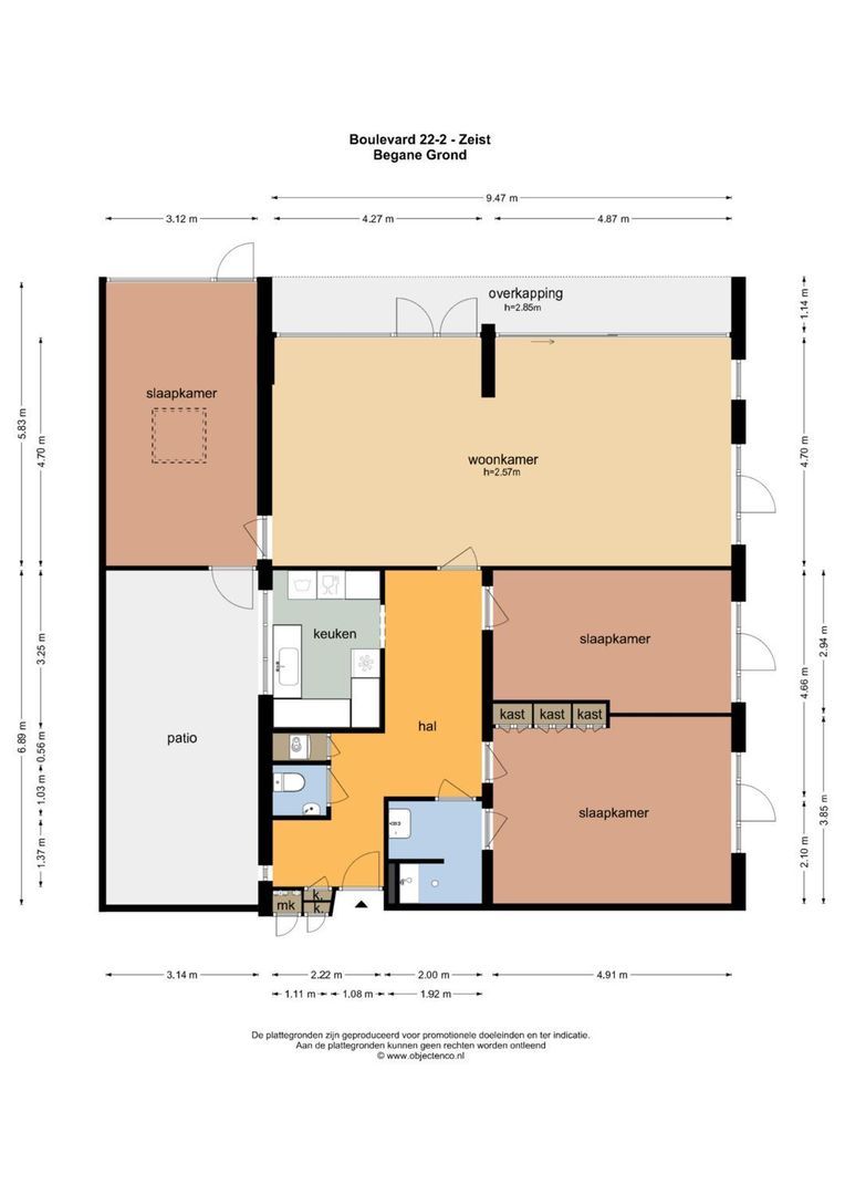 Boulevard 22 2, Zeist plattegrond-0