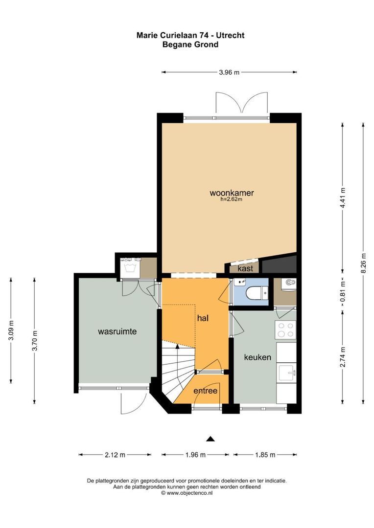 Marie Curielaan 74, Utrecht plattegrond-1
