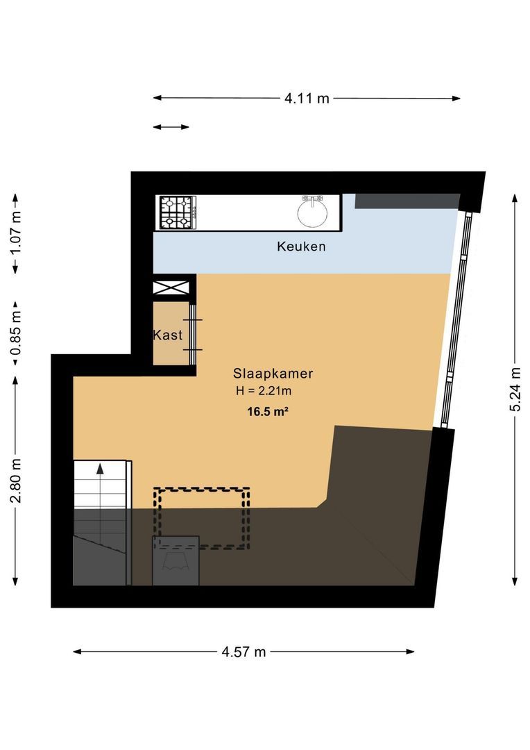 Prins Hendriklaan 43 B, Utrecht plattegrond-1