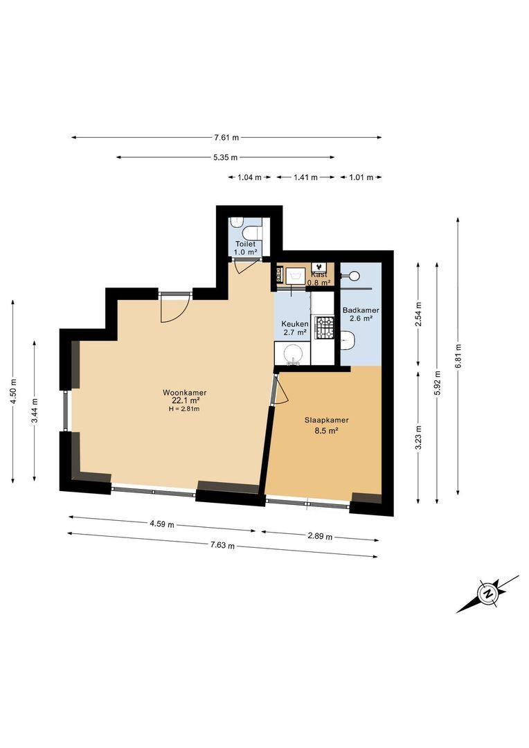Prins Hendriklaan 43 A, Utrecht plattegrond-0