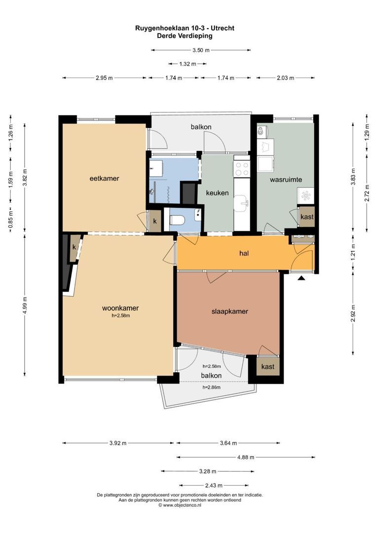 Ruygenhoeklaan 10 3, Utrecht plattegrond-0