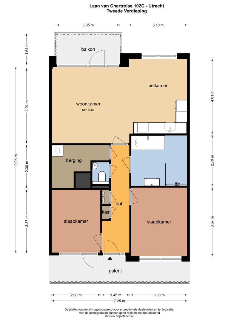 Laan van Chartroise 102 C, Utrecht plattegrond-0