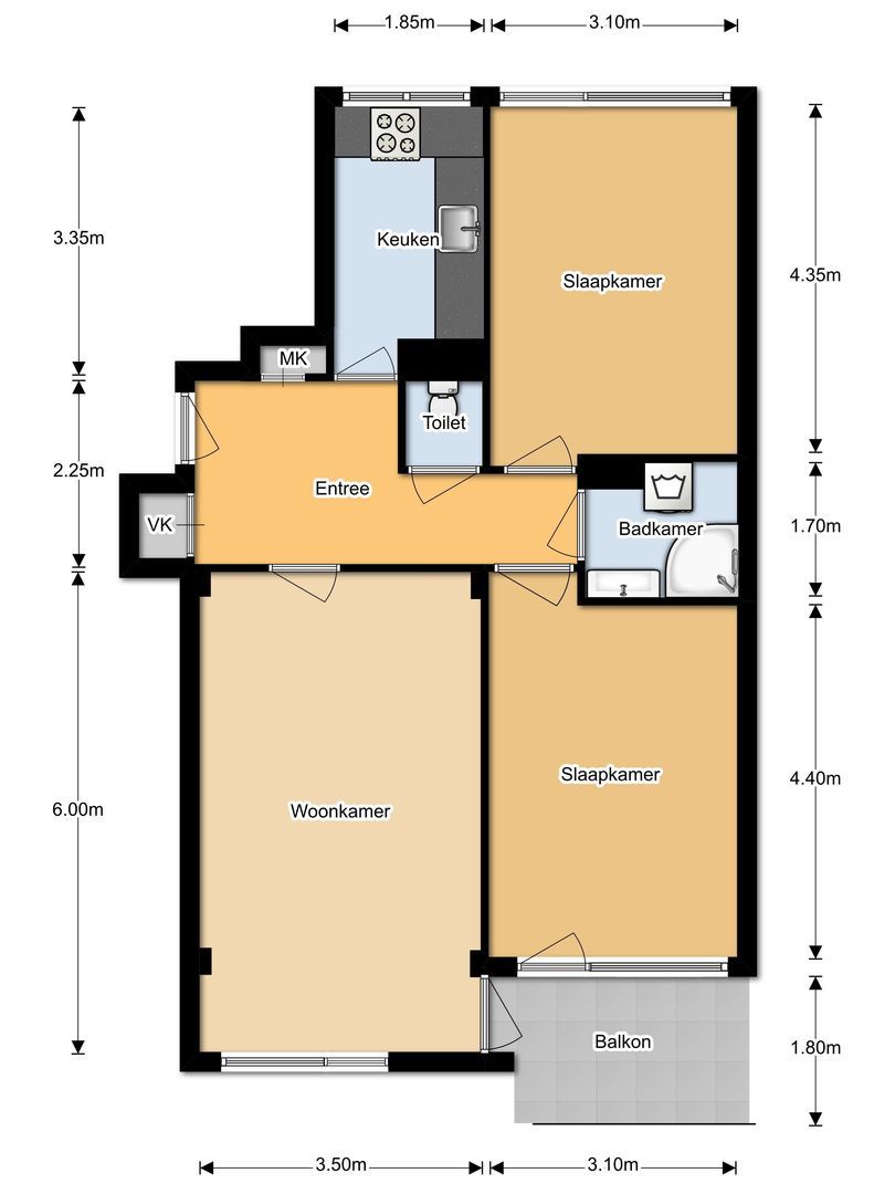 Karel Doormanlaan 128, Utrecht plattegrond-0