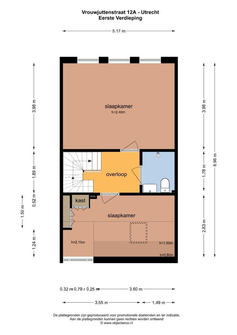 Vrouwjuttenstraat 12 A, Utrecht plattegrond-3