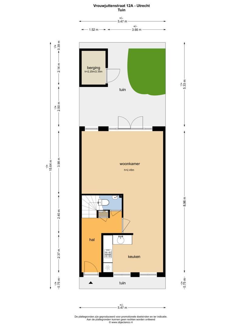 Vrouwjuttenstraat 12 A, Utrecht plattegrond-0