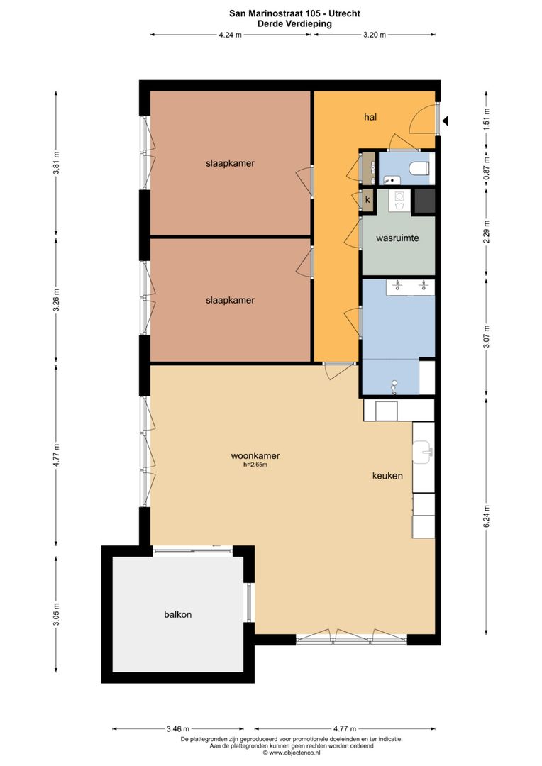 San Marinostraat 105, Utrecht plattegrond-0