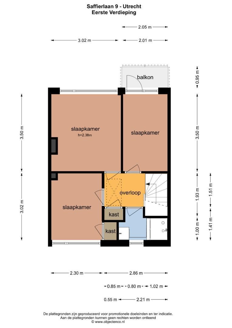 Saffierlaan 9, Utrecht plattegrond-2