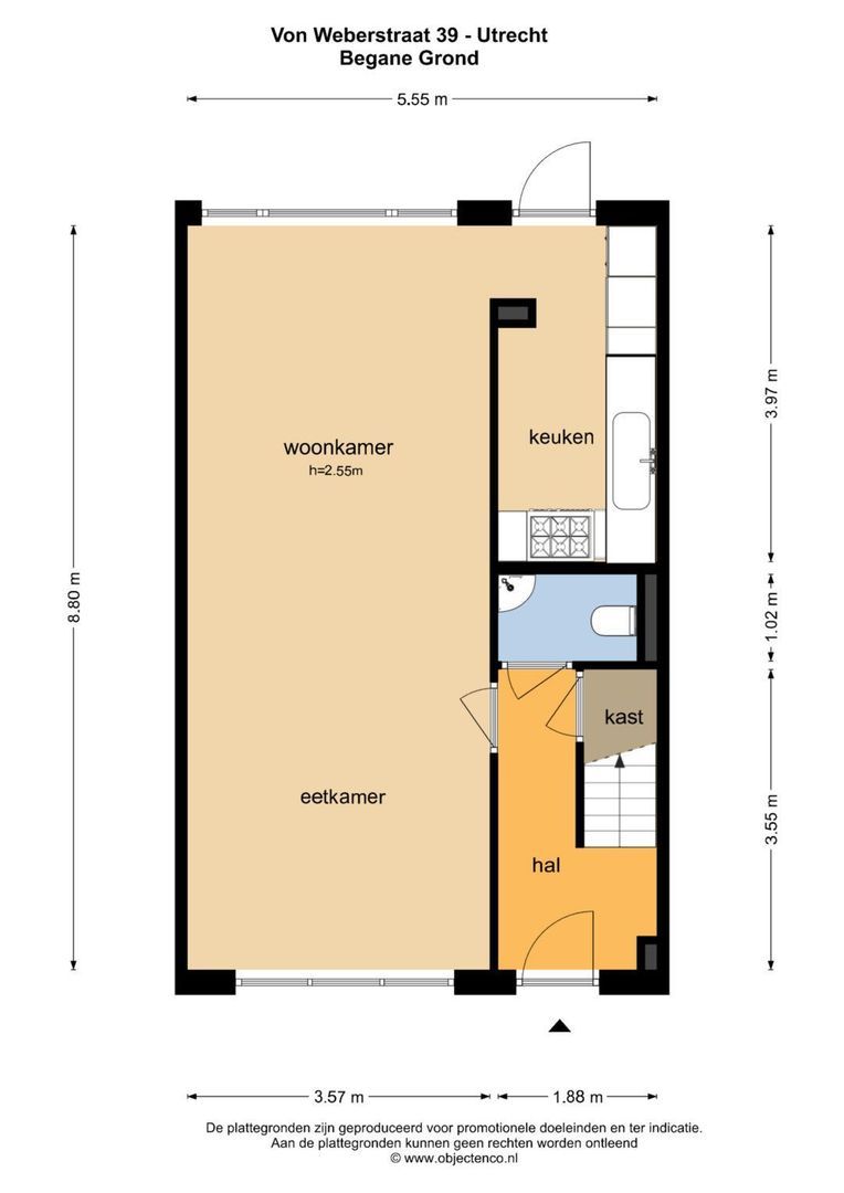 Von Weberstraat 39, Utrecht plattegrond-0