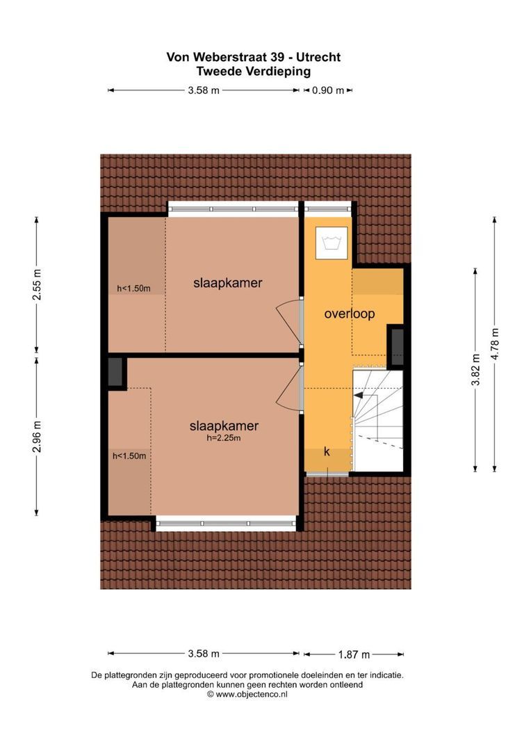 Von Weberstraat 39, Utrecht plattegrond-4