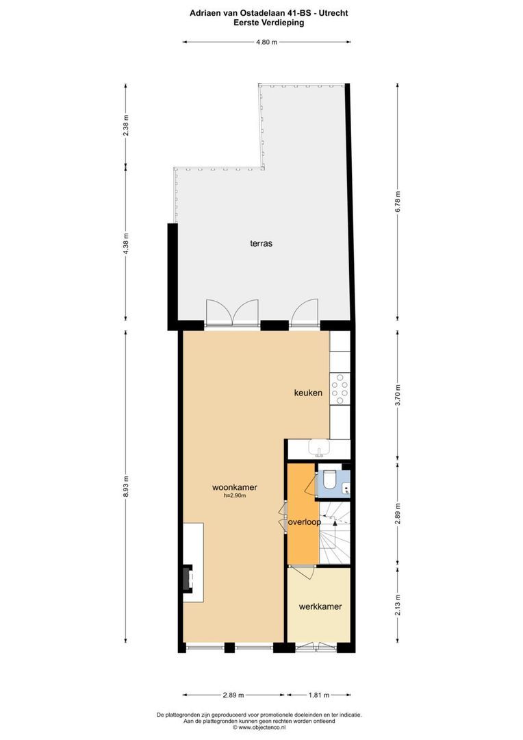 Adriaen van Ostadelaan 41 BS, Utrecht plattegrond-1