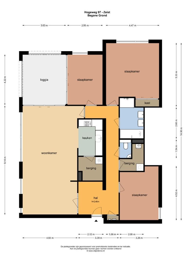 2e Hogeweg 97, Zeist plattegrond-0