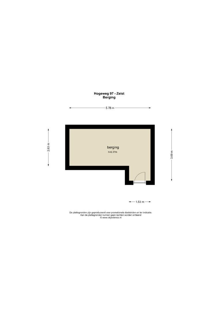 2e Hogeweg 97, Zeist plattegrond-1