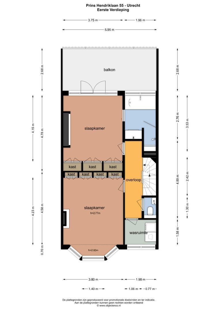 Prins Hendriklaan 55, Utrecht plattegrond-2