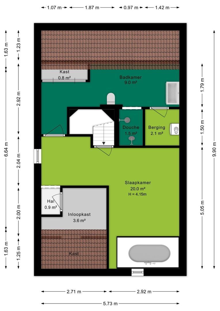 Roombekerveld 60, Enschede plattegrond-2