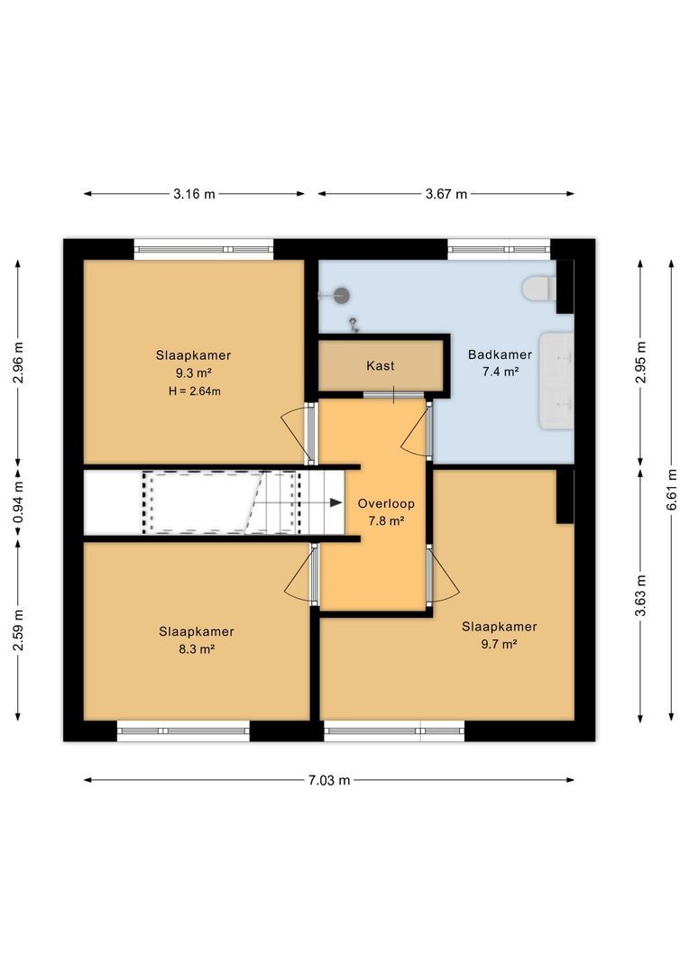 Schaddenspoor 9, Enschede plattegrond-3