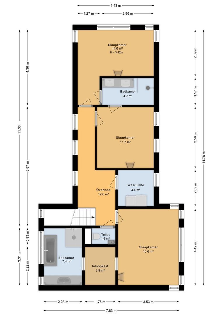 Telgendijk 77, Enschede plattegrond-1