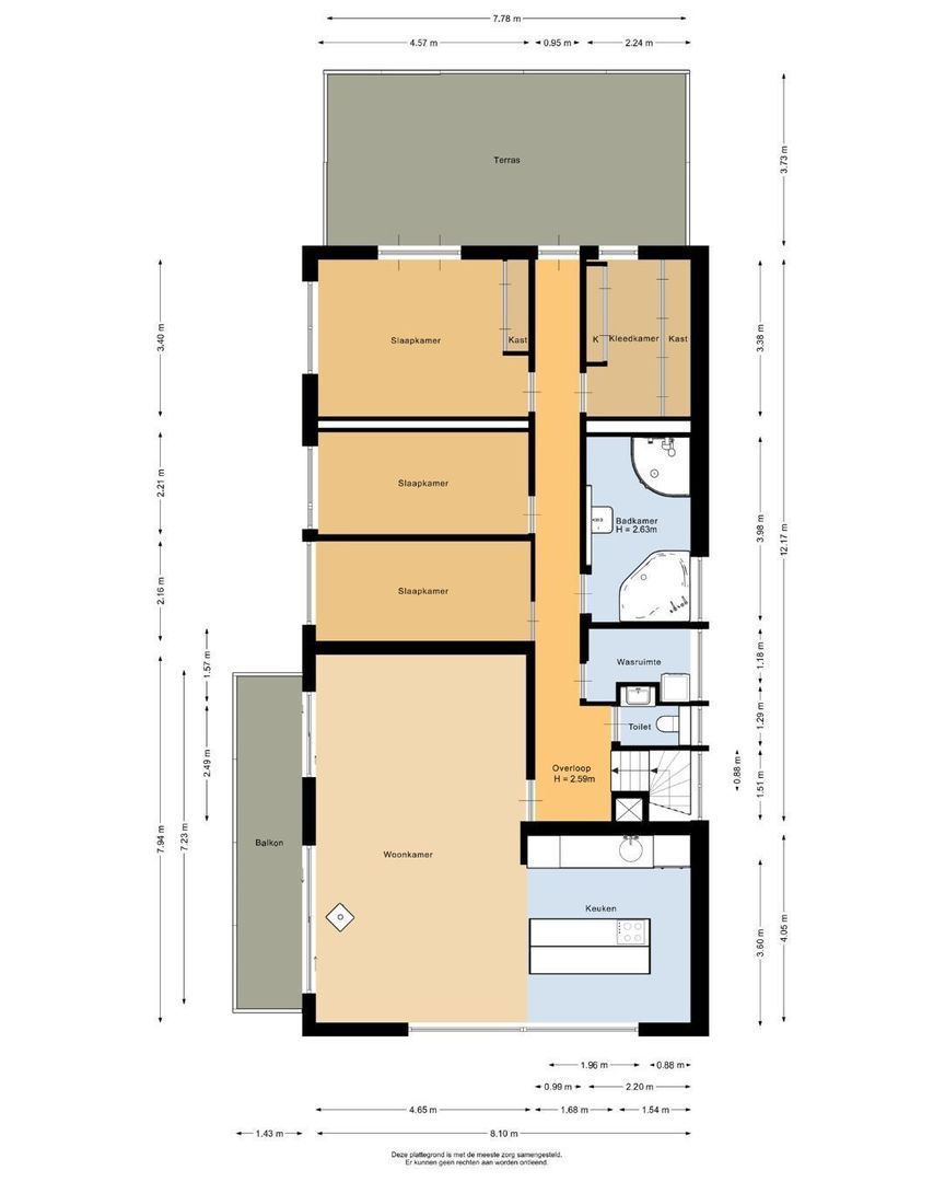 M. Beenstraat 16, Spijkenisse plattegrond-2