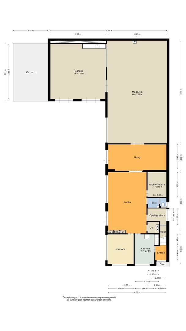 M. Beenstraat 16, Spijkenisse plattegrond-1