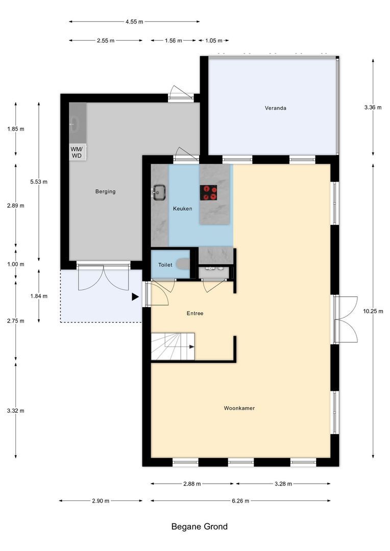 Rialaan 22 a, Oostvoorne plattegrond-0