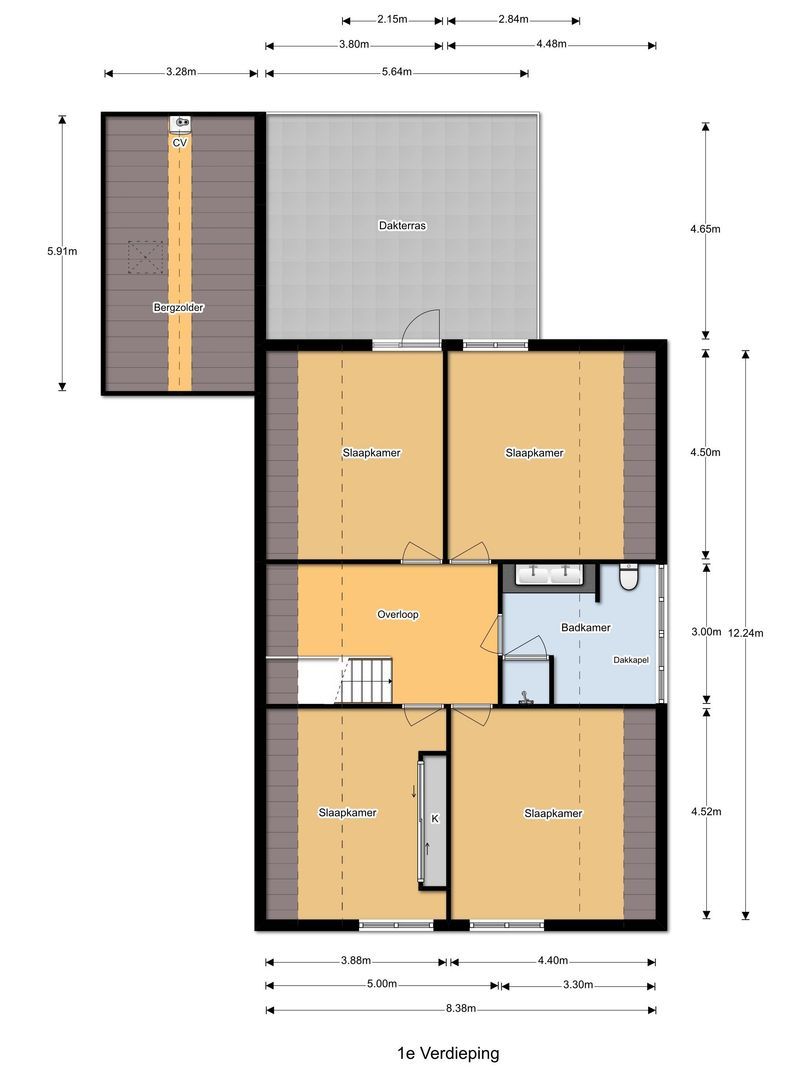 Zwartelaan 20, Oostvoorne plattegrond-1
