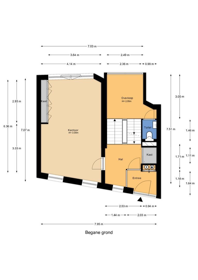 Kralingse Plaslaan 95, Rotterdam plattegrond-1