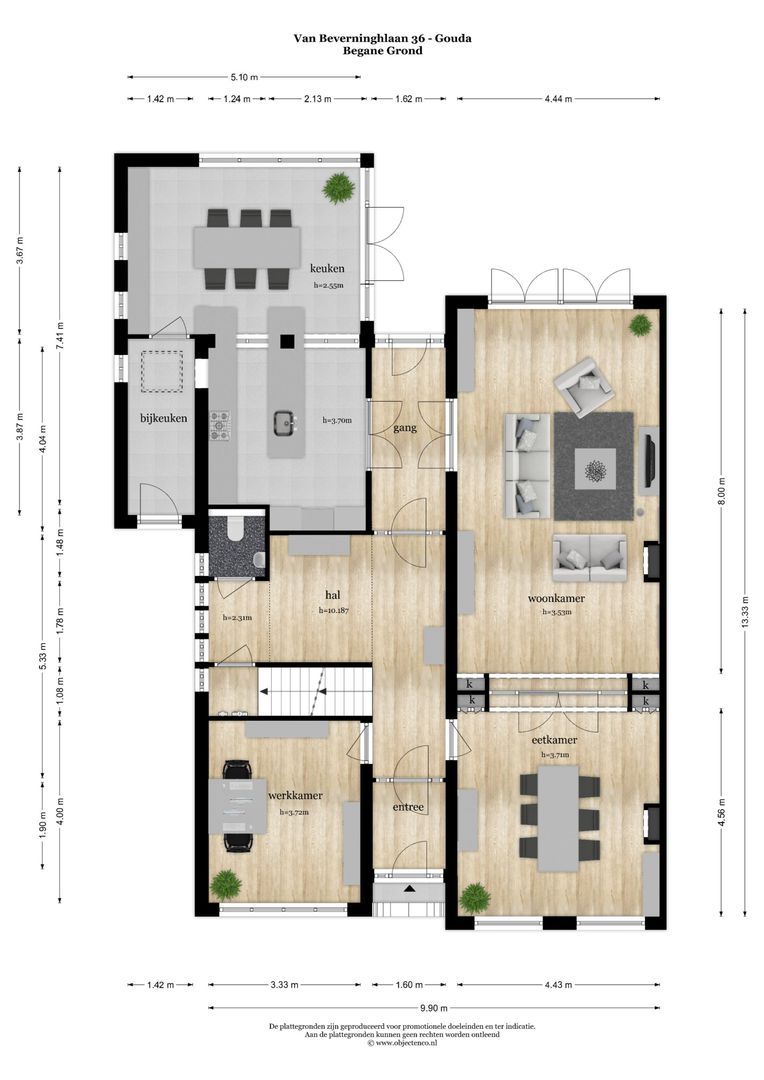 van Beverninghlaan 36, Gouda plattegrond-1
