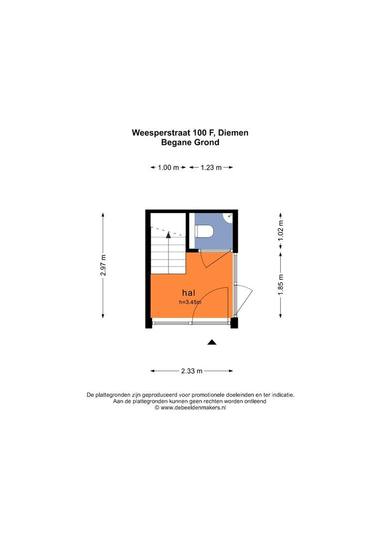 Weesperstraat 100 F, Diemen plattegrond-0
