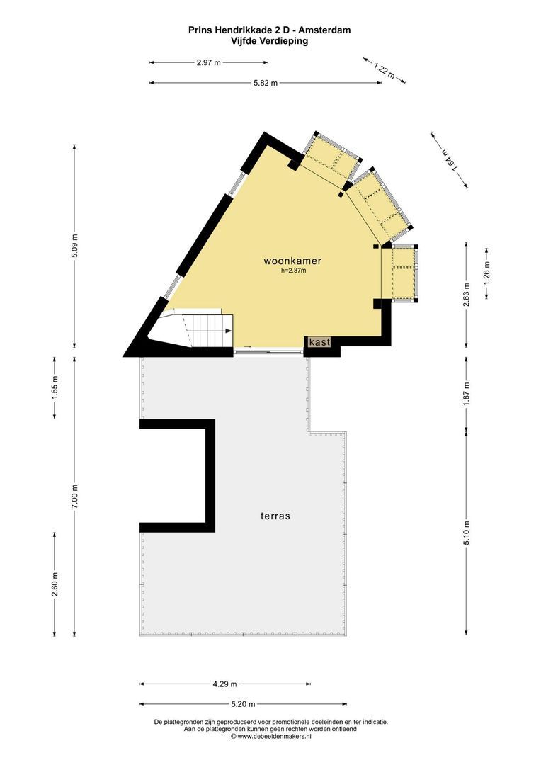 Prins Hendrikkade 2 D, Amsterdam plattegrond-1